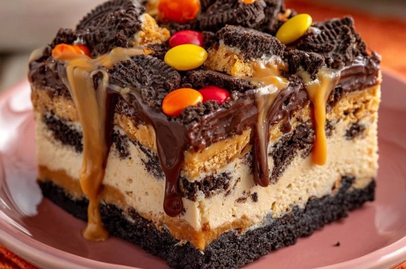Herbstliche Oreo-Erdnussbutter-Cheesecake-Bars