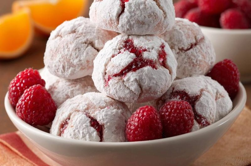 Himbeer-Puderzucker-Kekse (Nie wieder auslaufende Marmelade!)