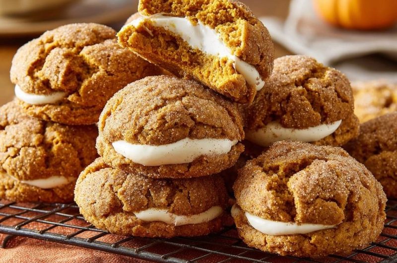 Kürbis-Whoopie-Pies mit Zimtstreuseln und Frischkäsecreme (Nie wieder flache Whoopie Pies!)