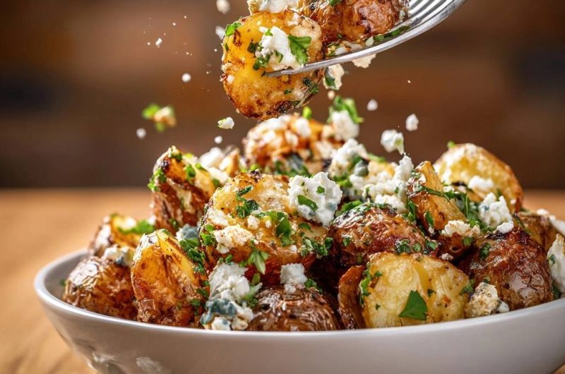 Knusprige Babykartoffeln mit Feta