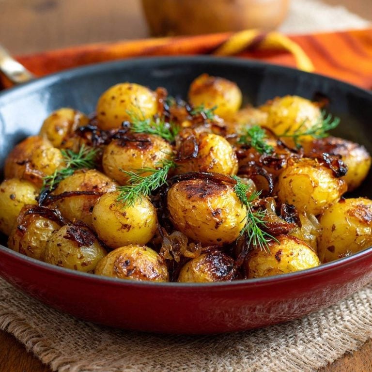 Knusprige Babykartoffeln mit Zwiebeln und Dill – Rezept