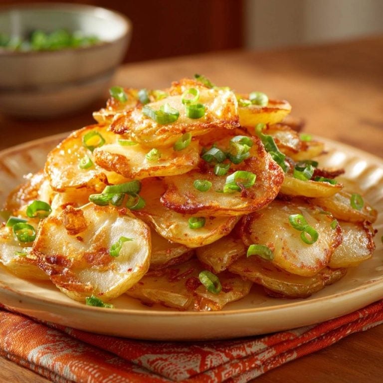 Knusprige Kartoffelscheiben mit Frühlingszwiebeln – Rezept