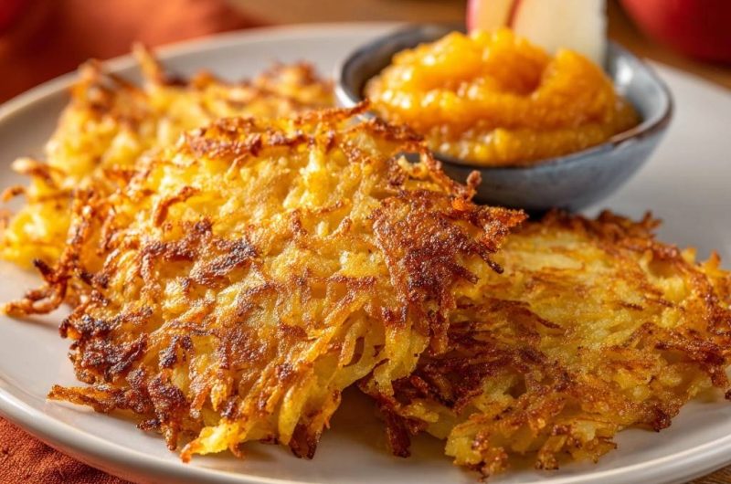 Knusprige Reibekuchen mit Apfelmus