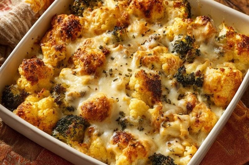 Knuspriger Blumenkohl-Brokkoli-Auflauf