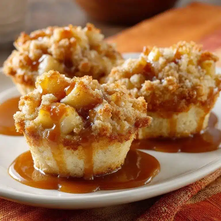 Mini-Apfel-Streusel-Crumble mit Karamellsauce – Rezept