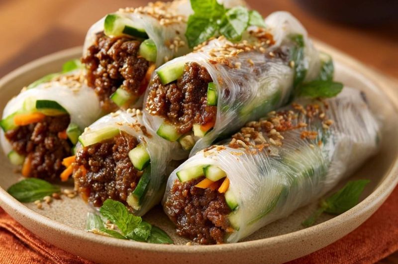 Saftige Hackfleisch-Frühlingsrollen