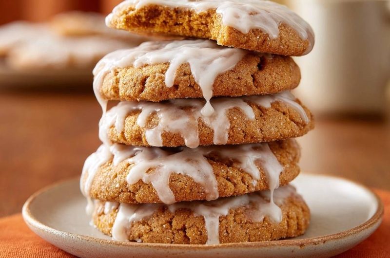 Saftige Kürbiskekse mit Zuckerguss (Nie wieder flache Kürbiskekse!)