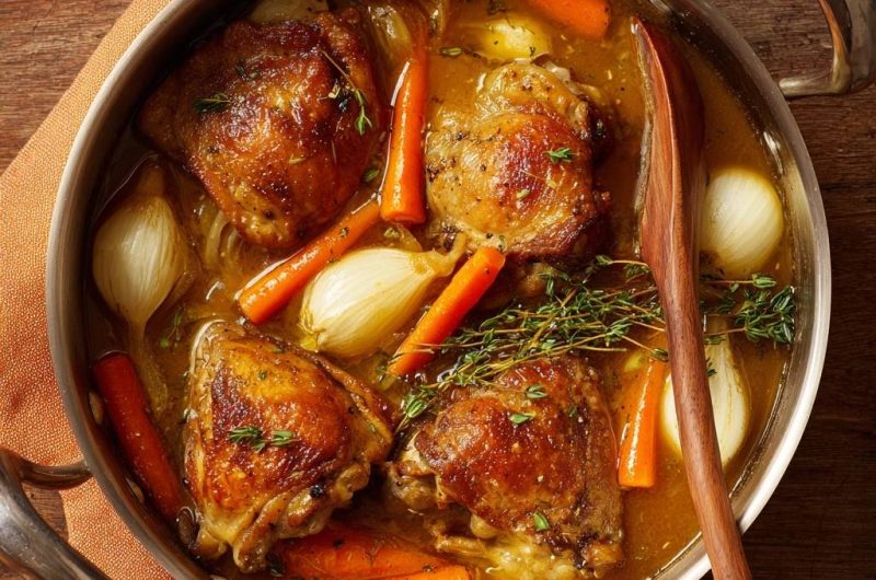 Saftiges Hähnchen mit Karotten & Perlzwiebeln