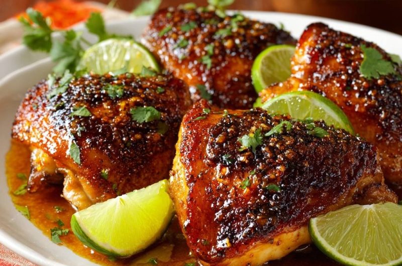 Sticky Limetten-Hähnchenschenkel