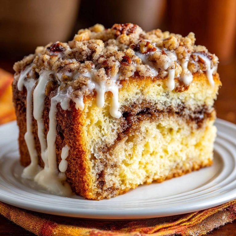 Zimtkrumen-Kuchen mit Pekannüssen (Nie wieder sinkende Krümel!)