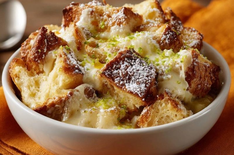 Limetten-Brotpudding