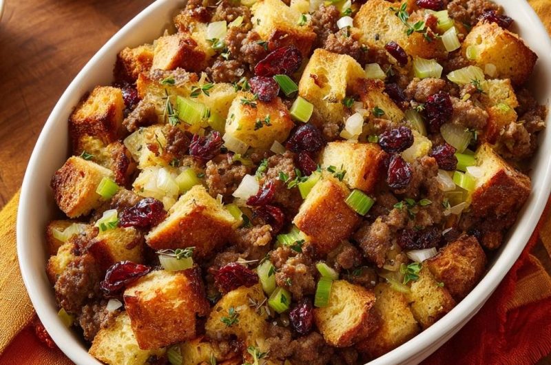 Cranberry-Wurst-Brotfüllung (Nie wieder matschiges Brot!)