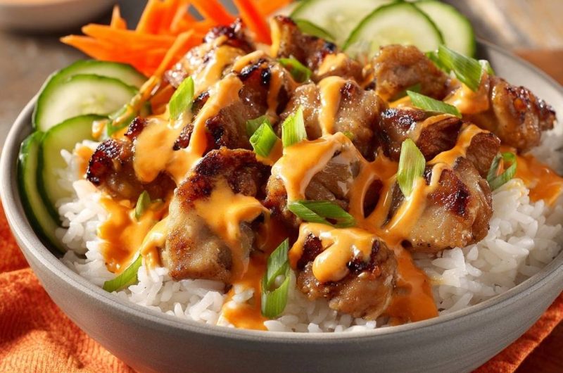 Cremige Hähnchen-Reis-Bowl