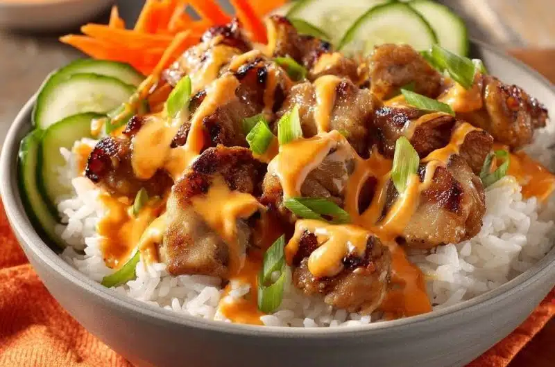 Cremige Hähnchen-Reis-Bowl