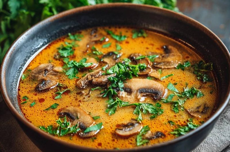 Cremige Karotten-Pilz-Suppe (Nie wieder matschige Pilze!)