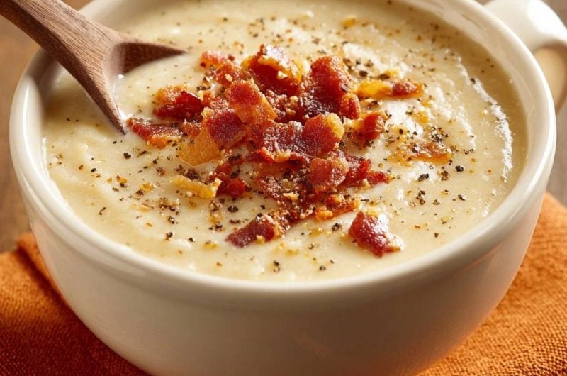 Cremige Kartoffelsuppe mit knusprigem Speck