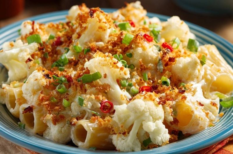 Cremiger Blumenkohl-Pasta-Auflauf