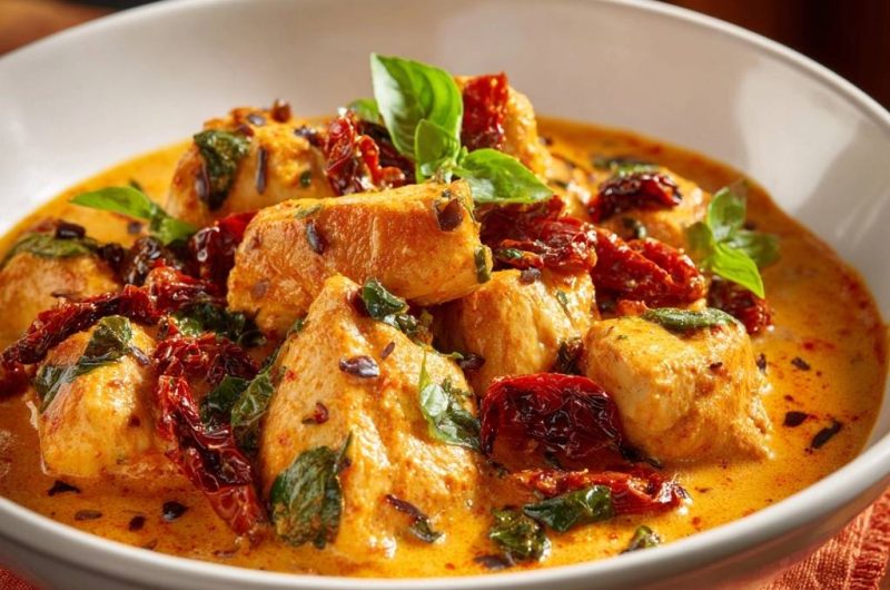 Cremiges Hähnchen mit getrockneten Tomaten & Basilikum