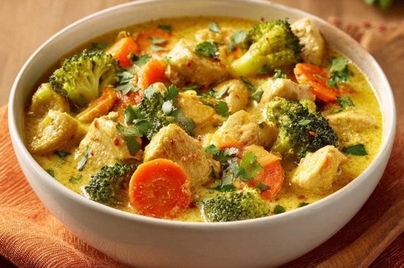 Gelbes Hähnchen-Curry mit Brokkoli & Karotten