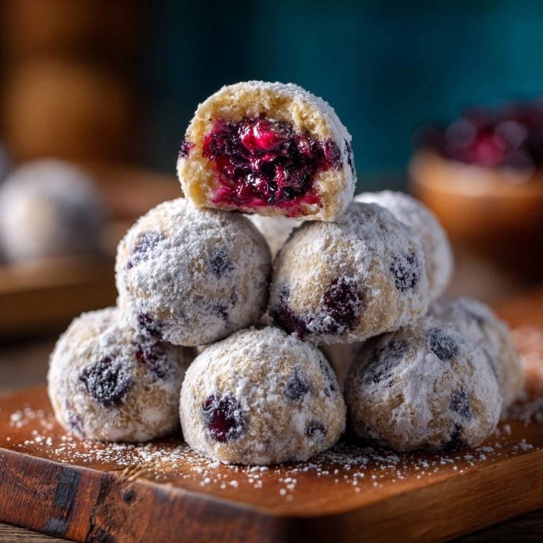 Heidelbeer-Schneebällchen (Nie wieder auslaufende Füllung!)