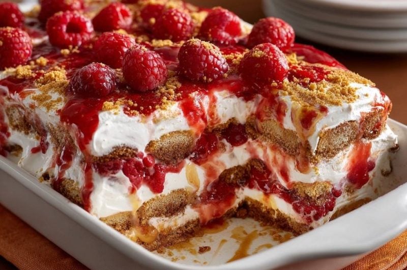 Himbeer-Creme-Schichtdessert (Nie wieder matschige Krümel!)