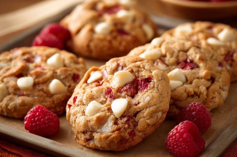Himbeer-Weißschokoladen-Cookies (Nie wieder matschige Himbeeren!)