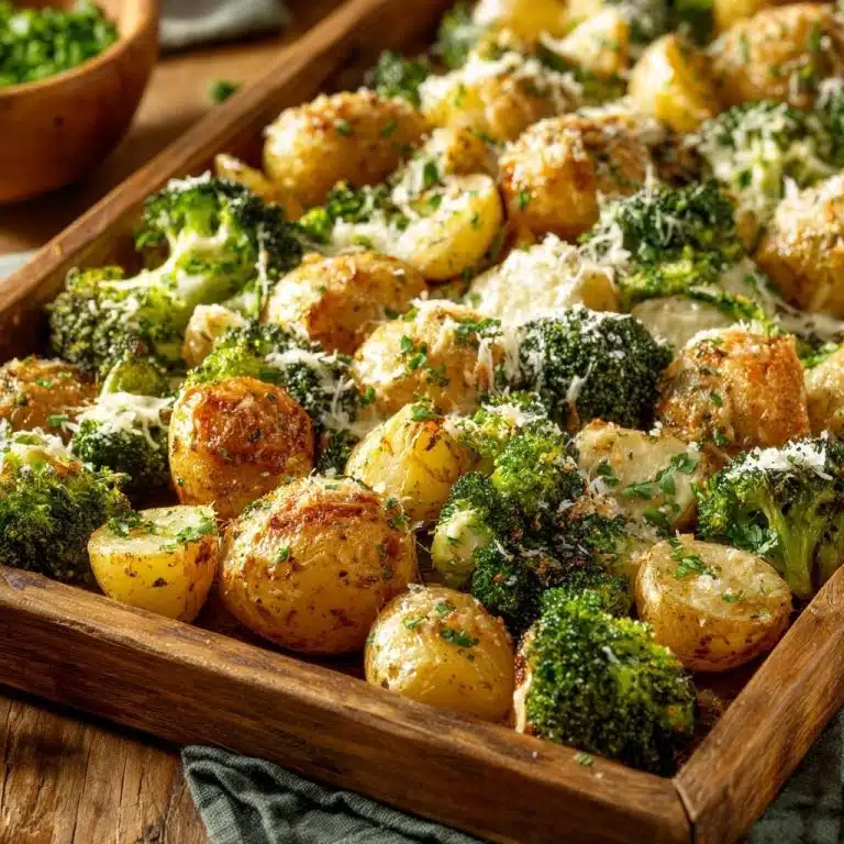 Knusprige Babykartoffeln mit Brokkoli & Parmesan