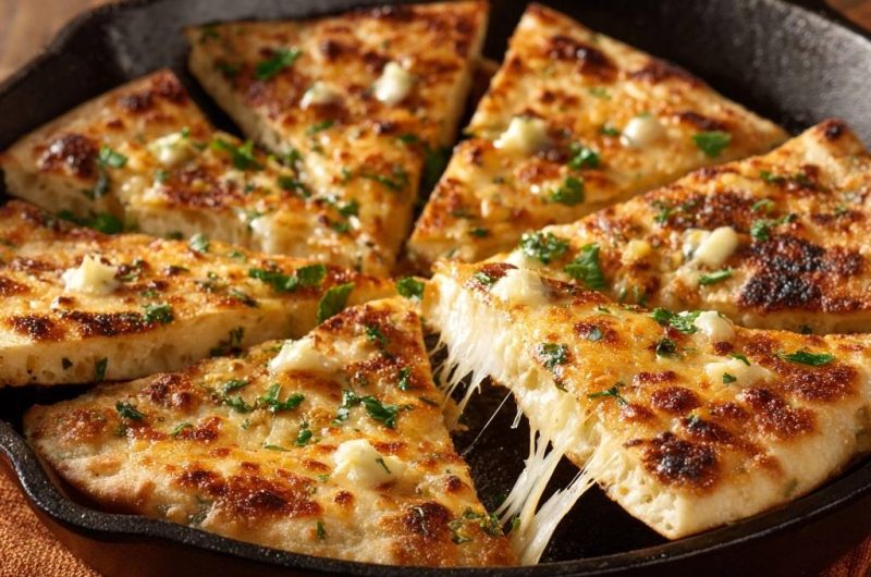 Knusprige Gusseisen-Käsepizza