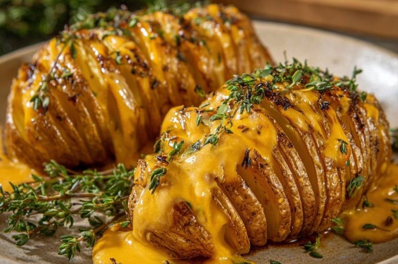 Knusprige Käse-Hasselback-Kartoffeln