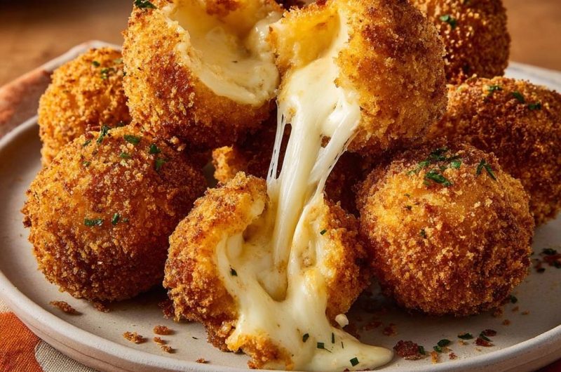 Knusprige Käsebällchen mit schmelzendem Mozzarella