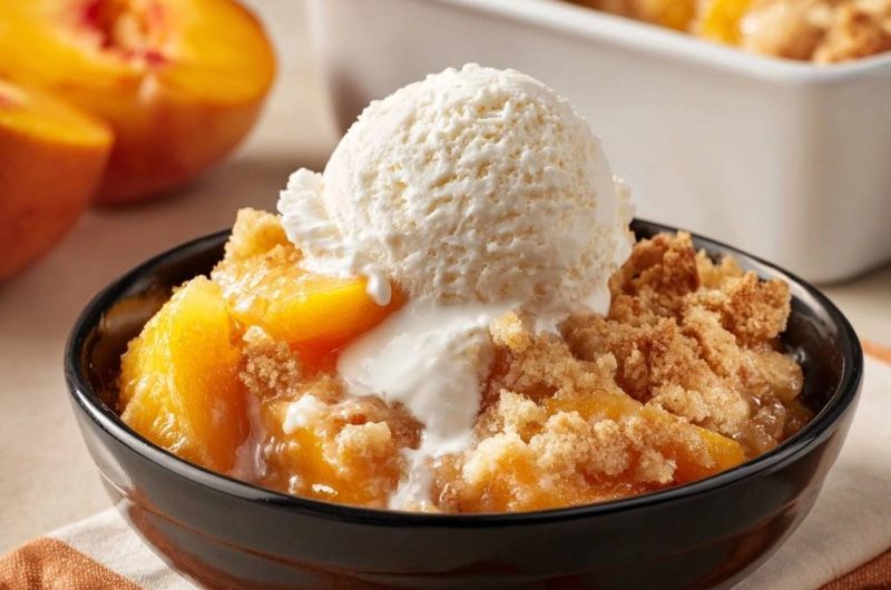 Knuspriger Pfirsich-Crumble