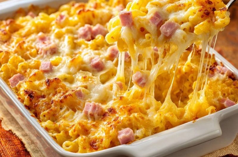 Knuspriger Schinken-Mac-and-Cheese-Auflauf