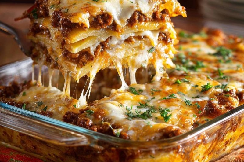 Saftige Rindfleisch-Lasagne