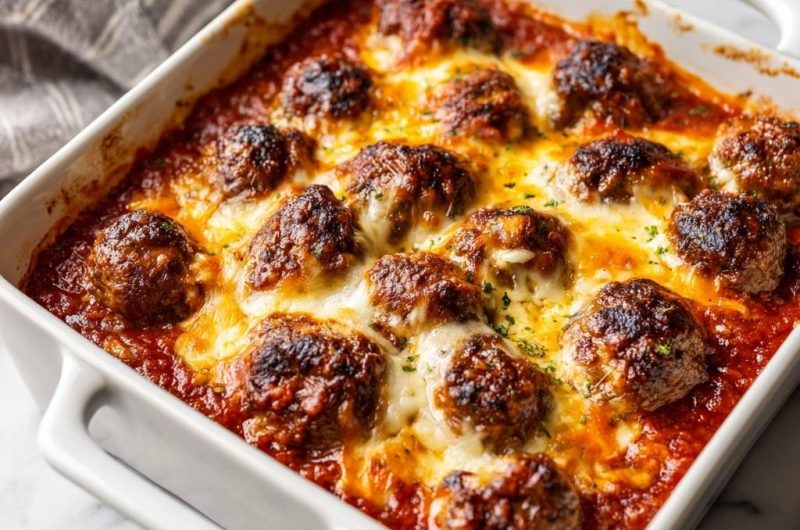 Saftiger Frikadellenauflauf mit Käse