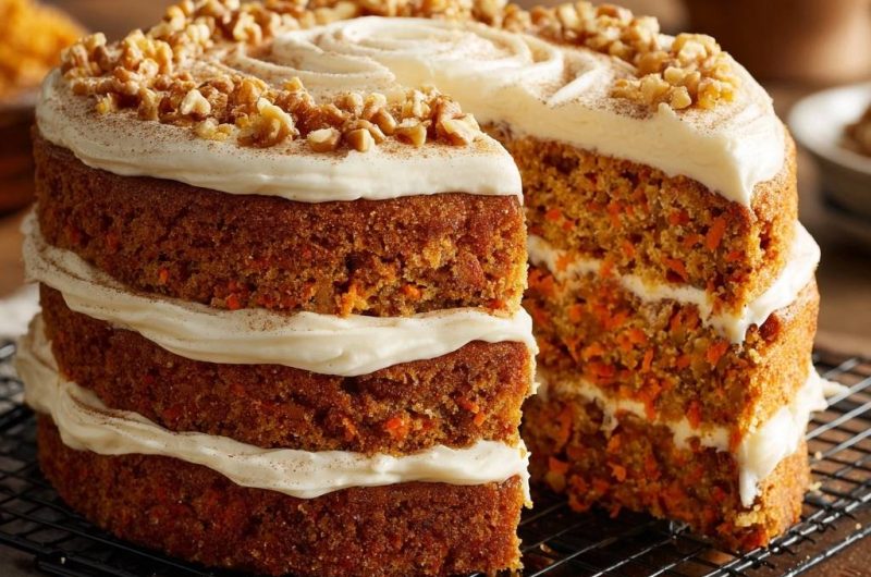 Saftiger Karottenkuchen mit Frischkäse-Frosting