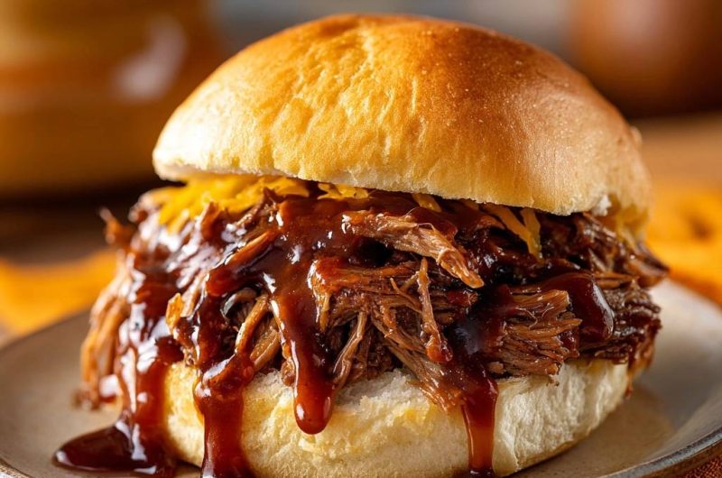 Saftiger Pulled Beef Burger