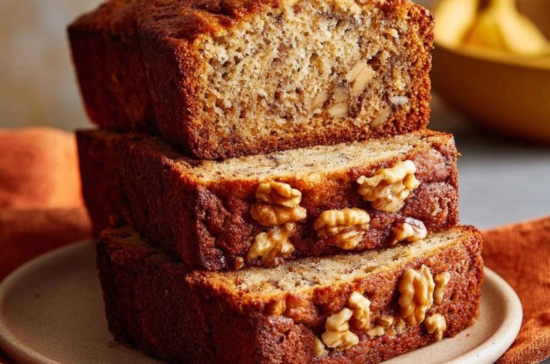 Saftiges Bananen-Walnuss-Brot (Nie wieder gesunkenes Bananenbrot!)