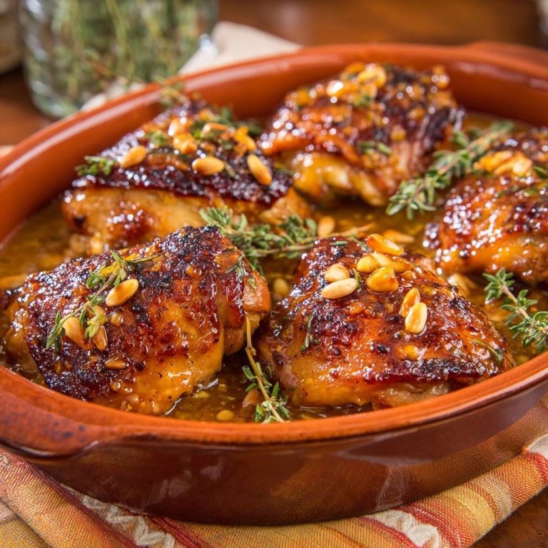 Saftiges Honig-Thymian-Hähnchen mit Pinienkernen