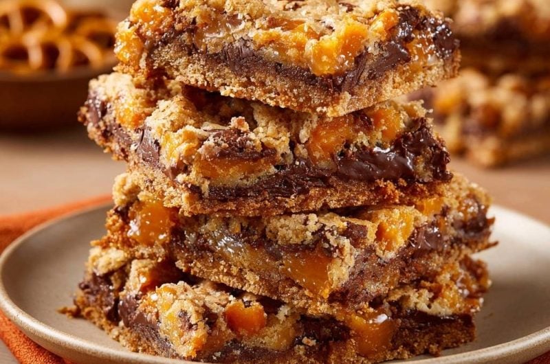 Salzig-süße Brezel-Karamell-Schoko-Riegel (Nie wieder harter Karerell!)