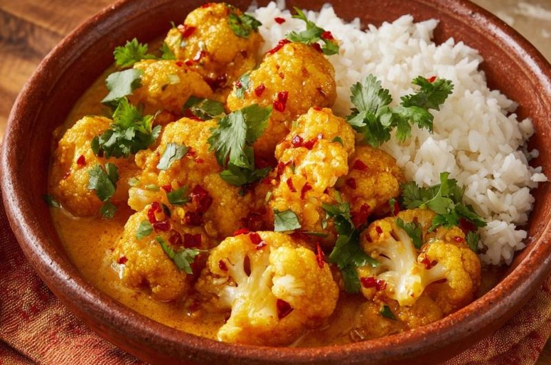 Würziges Blumenkohl-Curry mit Reis