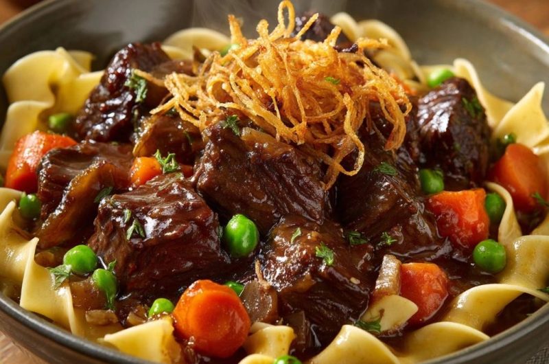Zartes Rindergulasch mit Bandnudeln