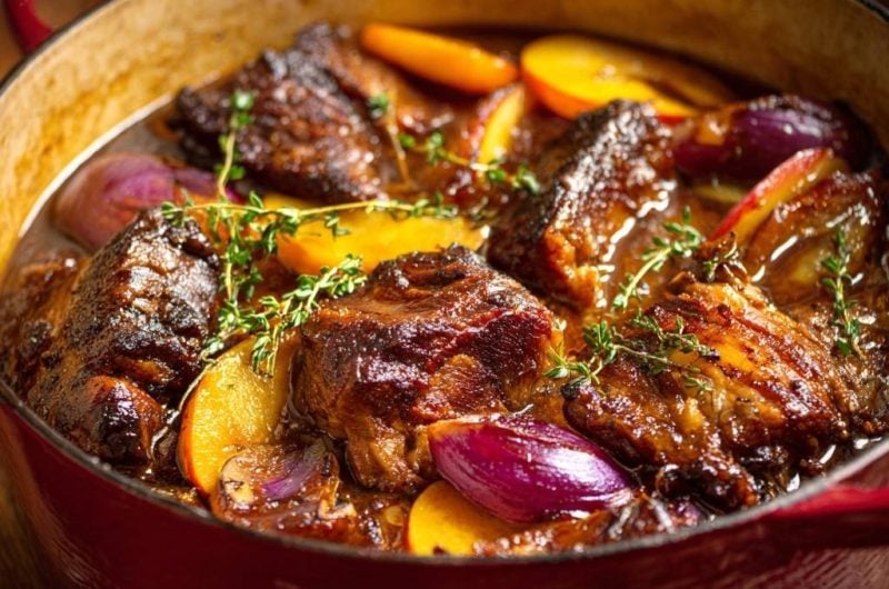 Zartes Rindfleisch mit Aprikosen, Karotten & Thymian