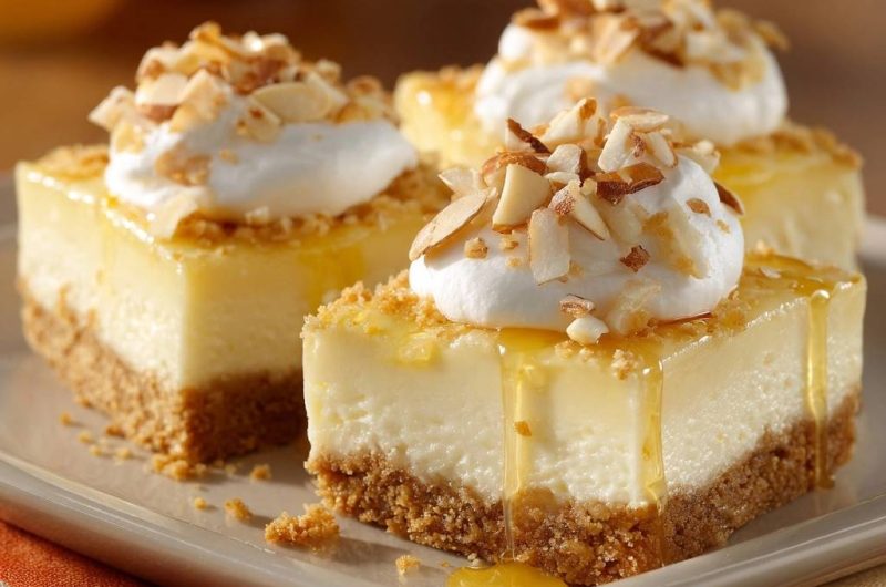 Zitronen-Honig-Mandel-Cheesecake (Nie wieder Risse im Cheesecake!)