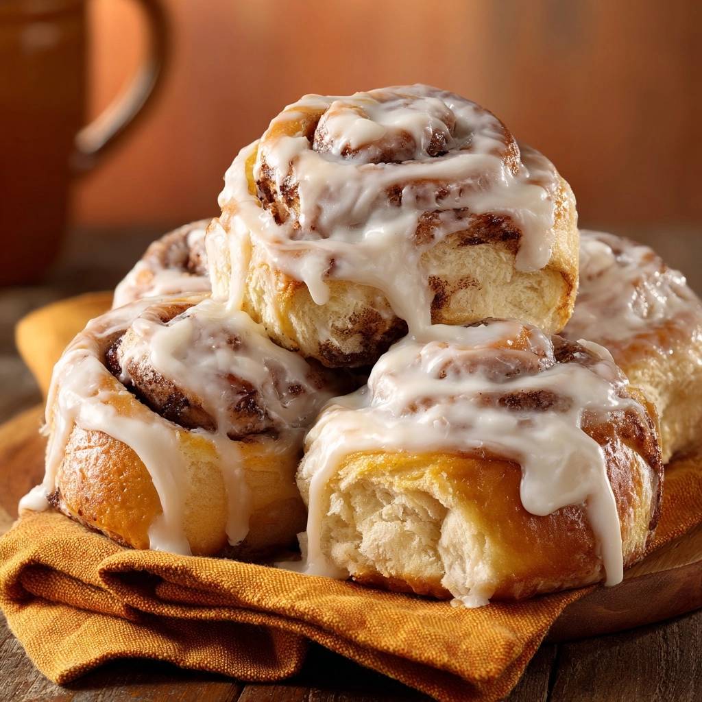 Himmlische Zimtschnecken so saftig und fluffig, mit einer Nahaufnahme der überlaufenden Zuckergussglasur und dem weichen Inneren.
