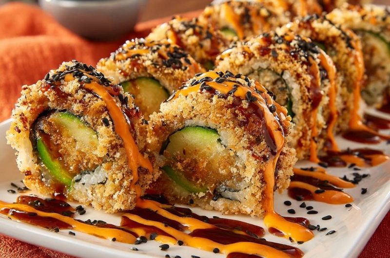 Tempura-Avocado-Rollen
