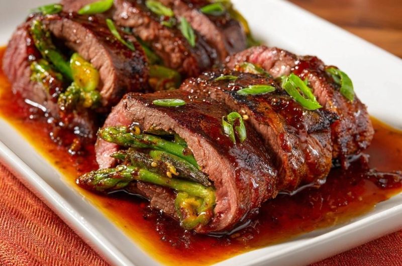 Rindfleisch-Spargel-Röllchen
