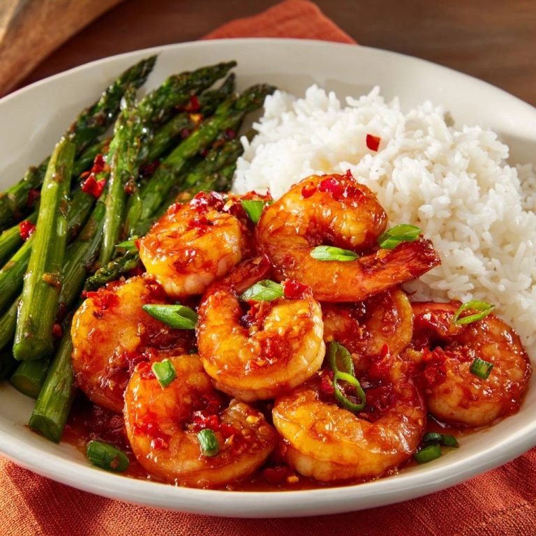 Chili-Knoblauch-Garnelen mit grünem Spargel: Saftig & Fix