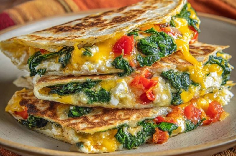 Cremig-knusprige Spinat-Feta-Quesadillas