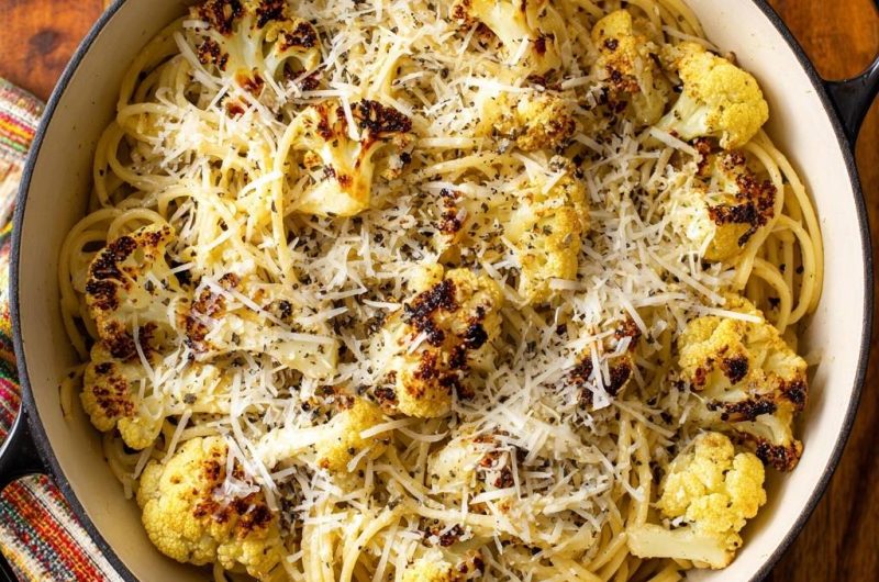 Cremige Pasta mit geröstetem Blumenkohl