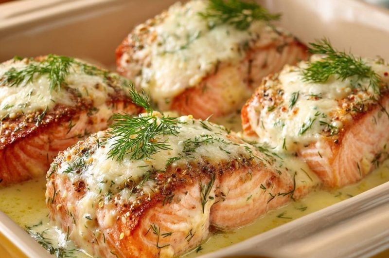 Cremiger Dill-Lachs aus dem Ofen